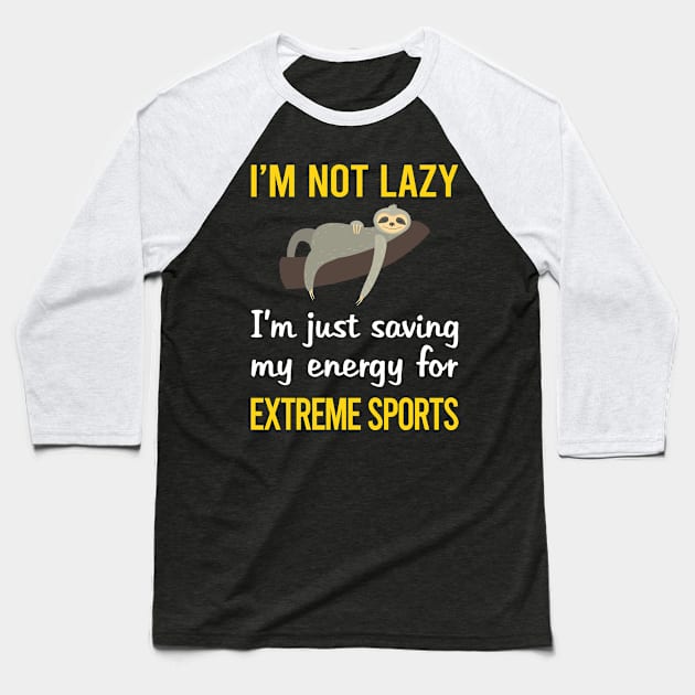 Funny Lazy Extreme Sports Baseball T-Shirt by blakelan128